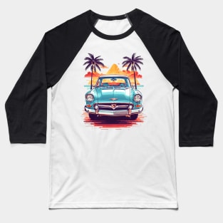 Miami Street Ride: Retro Car Vector Tee Baseball T-Shirt